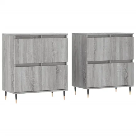 Buffets 2 pcs sonoma gris bois d'ingénierie 2
