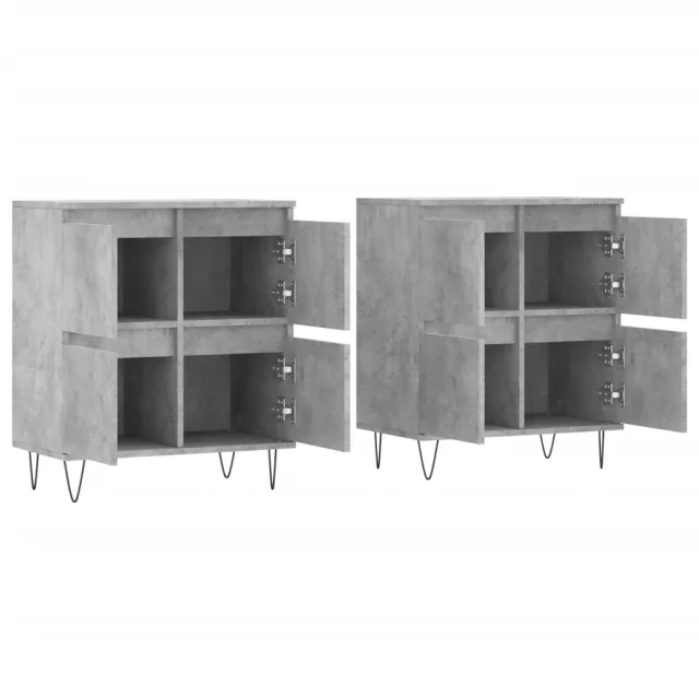 Buffets 2 pcs gris béton bois d'ingénierie