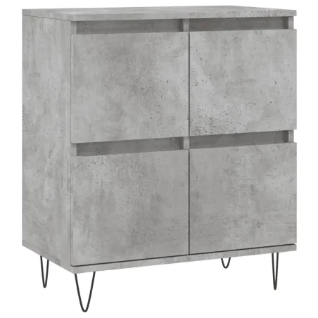 Buffets 2 pcs gris béton bois d'ingénierie