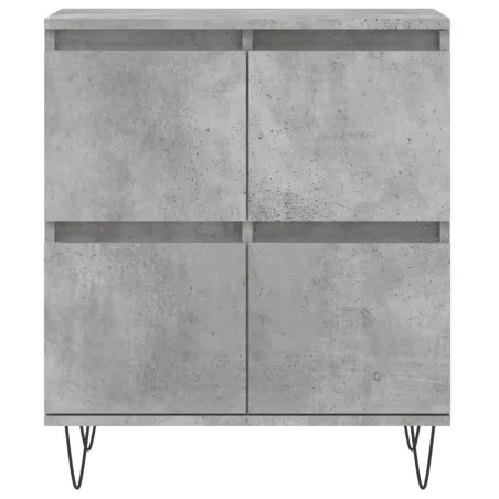 Buffets 2 pcs gris béton bois d'ingénierie