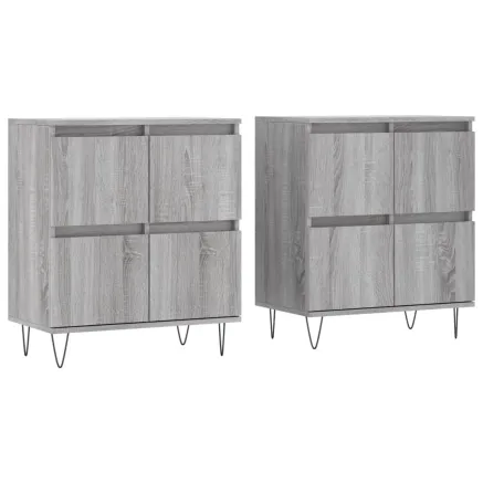 Buffets 2 pcs sonoma gris bois d'ingénierie 2