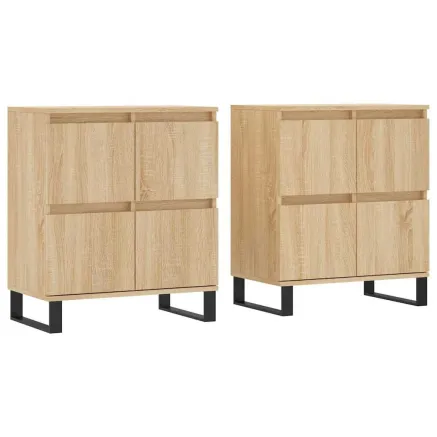 Buffets 2 pcs chêne sonoma bois d'ingénierie 2