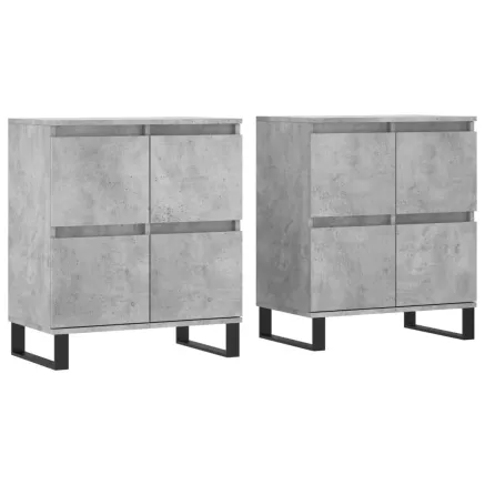 Buffets 2 pcs gris béton bois d'ingénierie 2