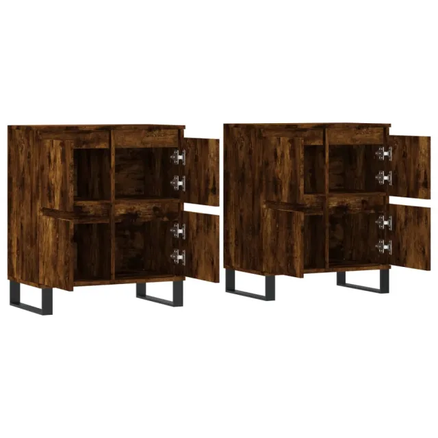 Buffets 2 pcs chêne fumé bois d'ingénierie