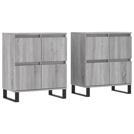 Buffets 2 pcs sonoma gris bois d'ingénierie 2