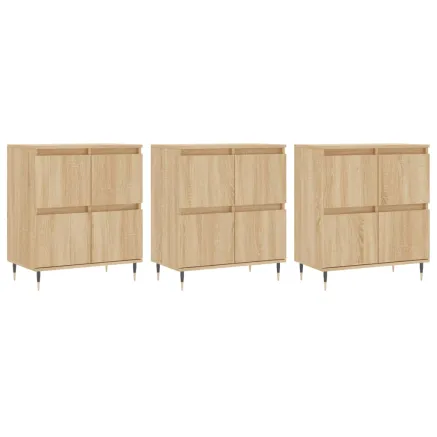 Buffets 3 pcs Chêne sonoma Bois d'ingénierie 2