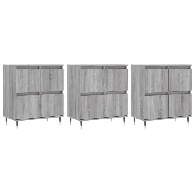 Buffets 3 pcs Sonoma gris Bois d'ingénierie