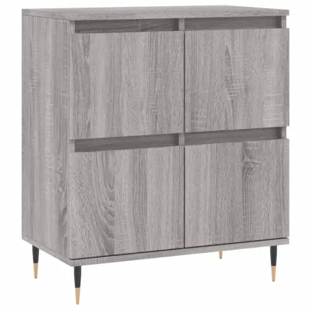 Buffets 3 pcs Sonoma gris Bois d'ingénierie