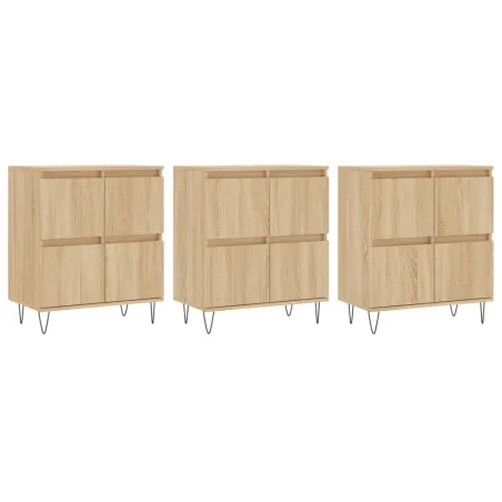 Buffets 3 pcs Chêne sonoma Bois d'ingénierie