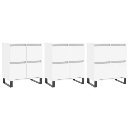 Buffets 3 pcs Blanc Bois d'ingénierie 2