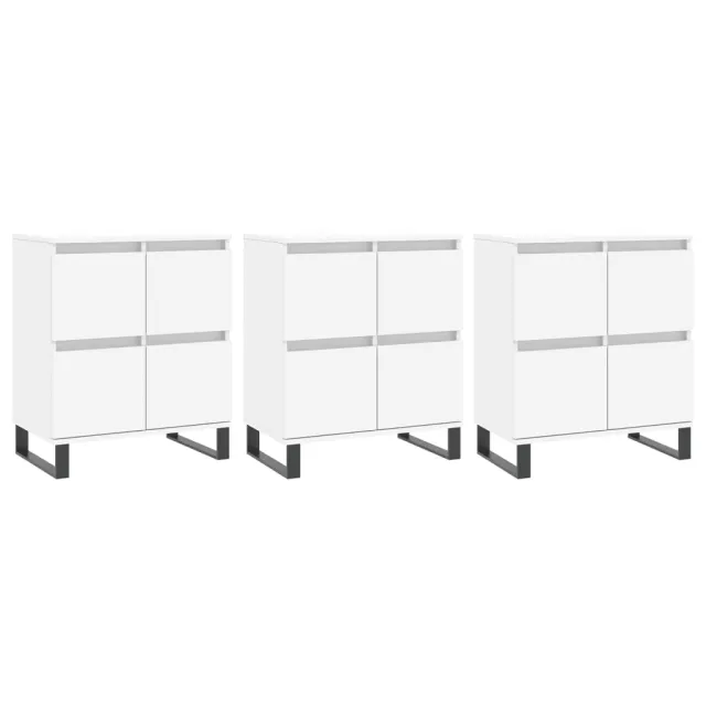 Buffets 3 pcs Blanc Bois d'ingénierie