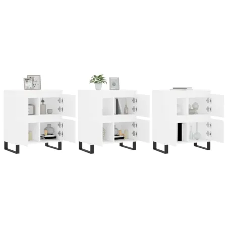 Buffets 3 pcs Blanc Bois d'ingénierie