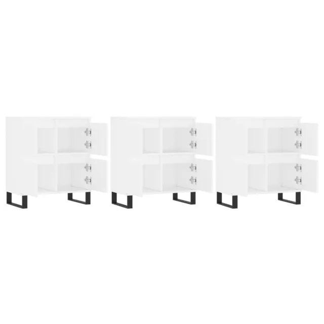 Buffets 3 pcs Blanc Bois d'ingénierie