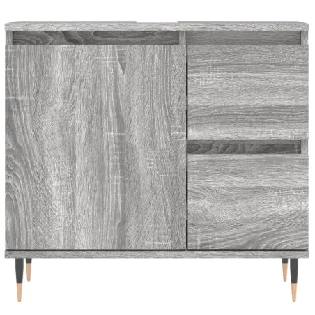 Ensemble de meubles de salle de bain 3 pcs Sonoma gris