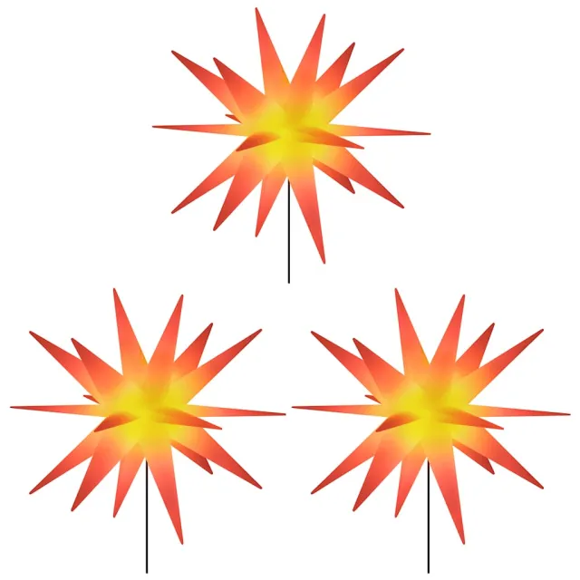 Lumières de Noël avec piquets 3 pcs LED pliable rouge 57 cm