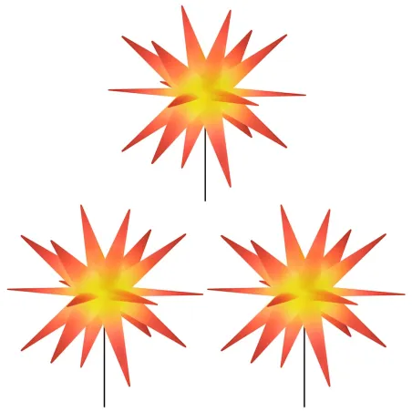 Lumières de Noël avec piquets 3 pcs LED pliable rouge 57 cm