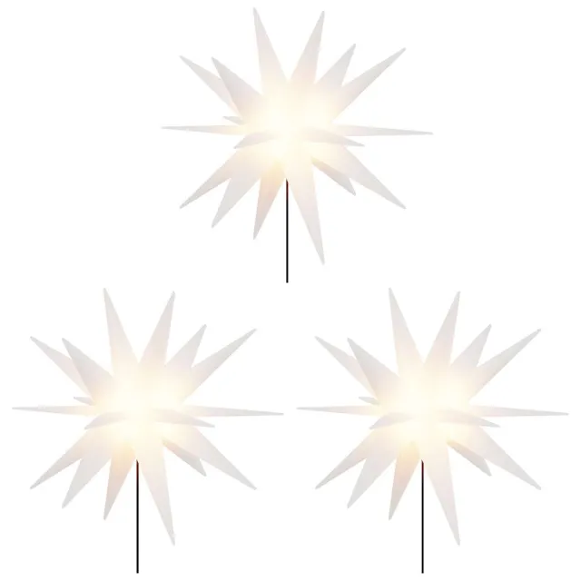 Lumières de Noël avec piquets 3 pcs LED pliable blanc 57 cm