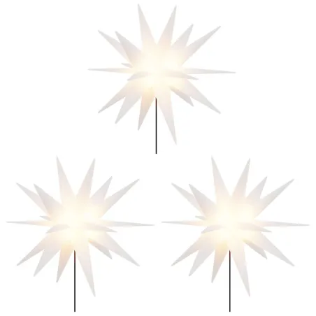 Lumières de Noël avec piquets 3 pcs LED pliable blanc 57 cm
