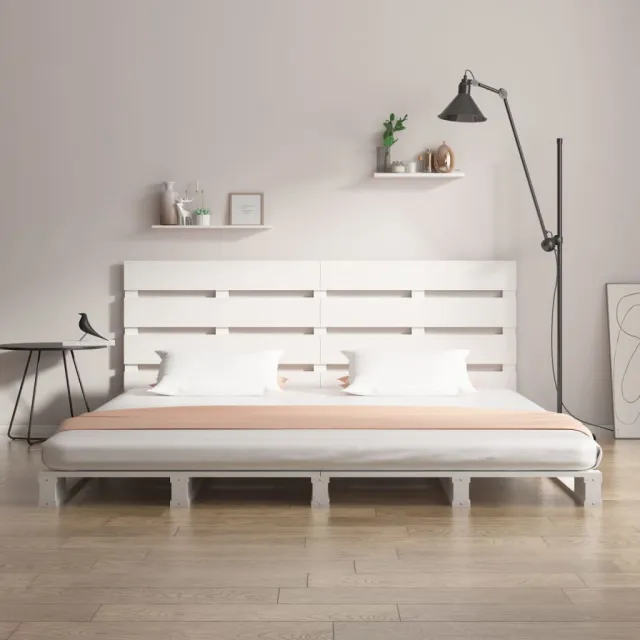 Cadre de lit sans matelas blanc 140x190 cm bois de pin massif