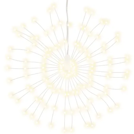 Étoile rayonnante de Noël 140 LED 2 pcs blanc chaud 17 cm