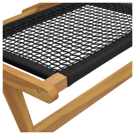 Chaise de jardin et repose-pieds Bois teck solide et polyester