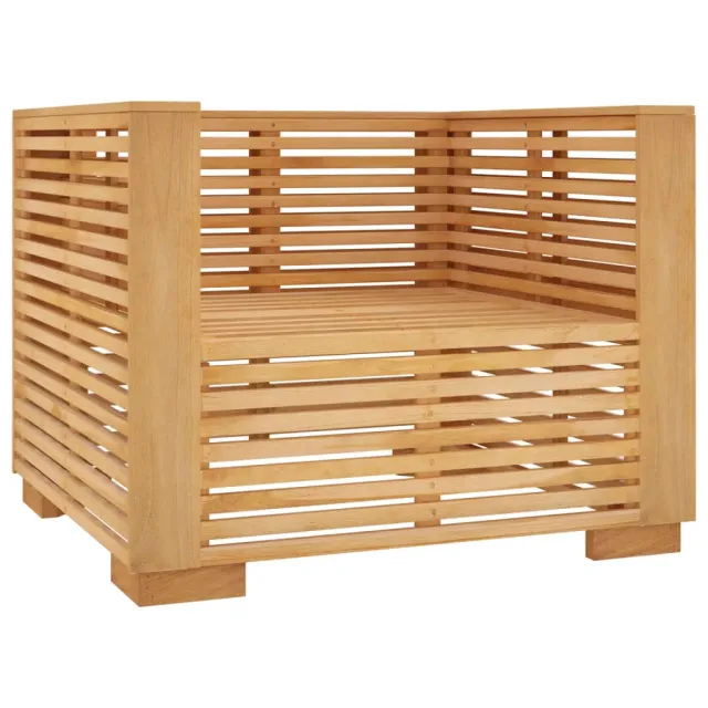 Fauteuil de jardin avec coussins gris foncé Bois de teck massif