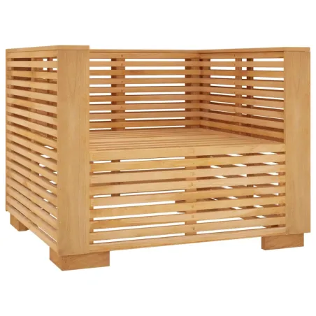 Fauteuil de jardin avec coussins gris foncé Bois de teck massif