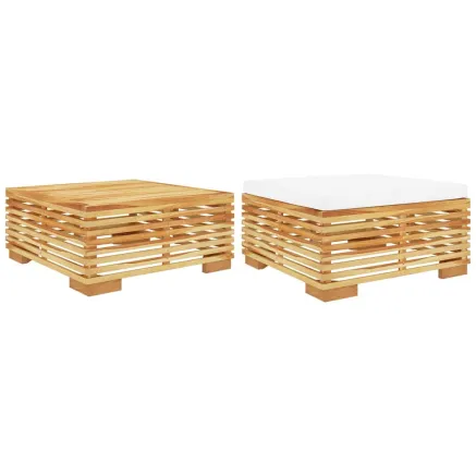 Salon de jardin 2 pcs Bois de teck massif 2