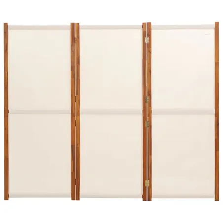 Cloison de séparation 3 panneaux Blanc crème 210x180 cm