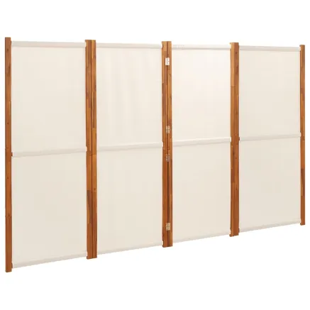 Cloison de séparation 4 panneaux Blanc crème 280x180 cm 2