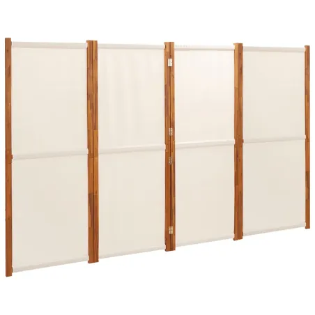 Cloison de séparation 4 panneaux Blanc crème 280x180 cm