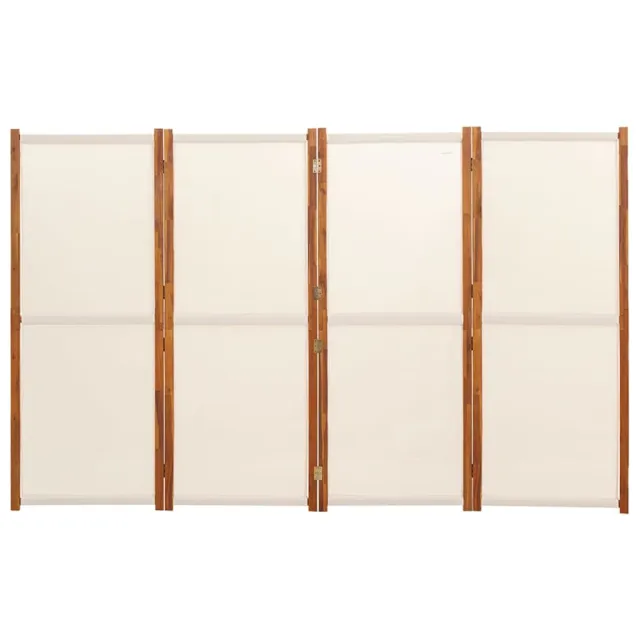 Cloison de séparation 4 panneaux Blanc crème 280x180 cm