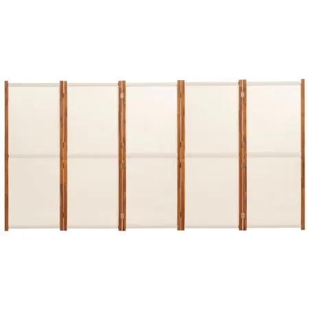 Cloison de séparation 5 panneaux Blanc crème 350x180 cm