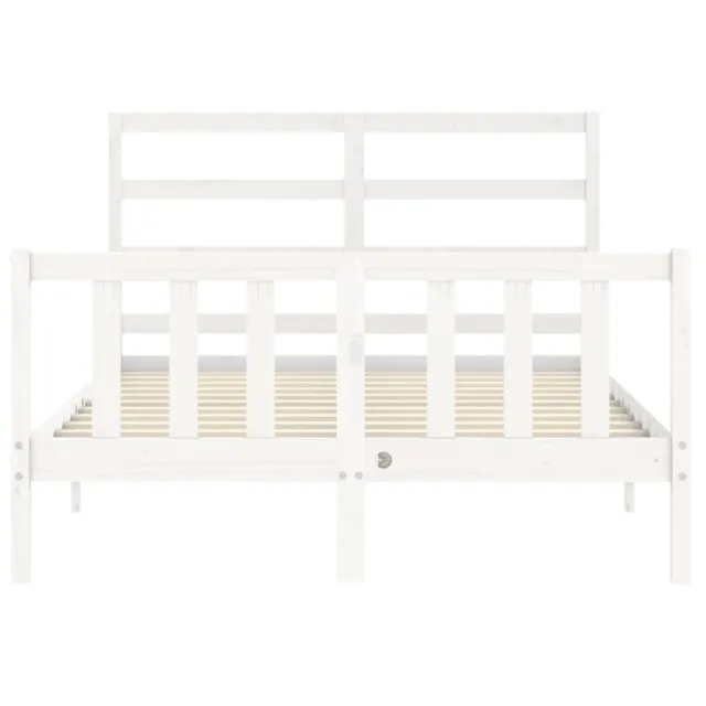 Cadre de lit sans matelas blanc bois de pin massif