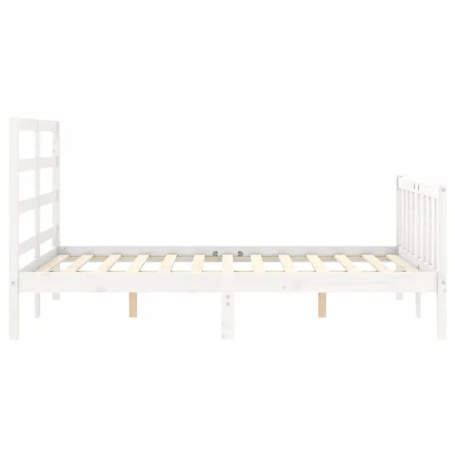 Cadre de lit sans matelas blanc bois de pin massif