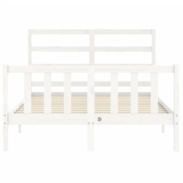 Cadre de lit sans matelas blanc 140x190 cm bois de pin massif