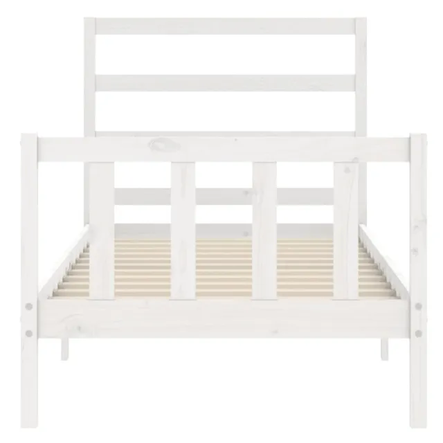 Cadre de lit sans matelas blanc 90x200 cm bois de pin massif