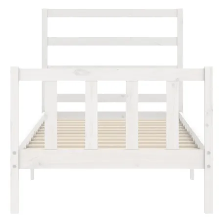 Cadre de lit sans matelas blanc 90x200 cm bois de pin massif