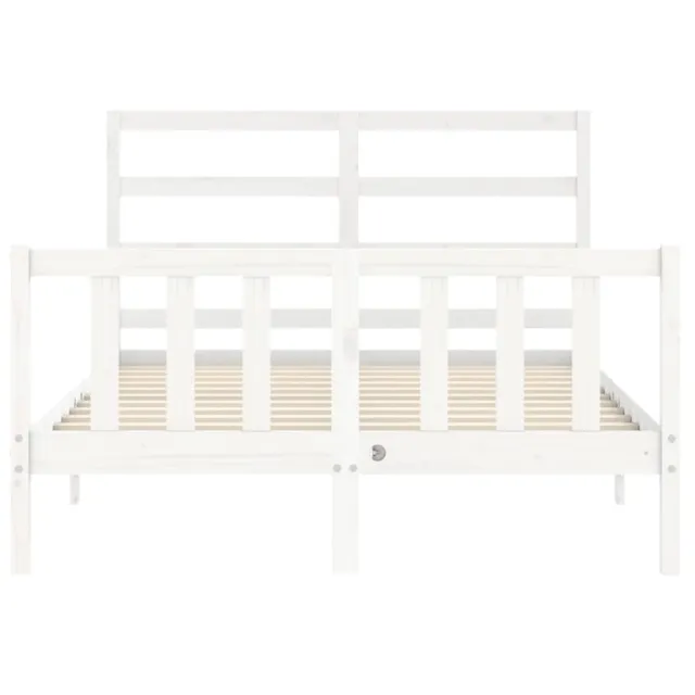 Cadre de lit sans matelas blanc 120x200 cm bois de pin massif