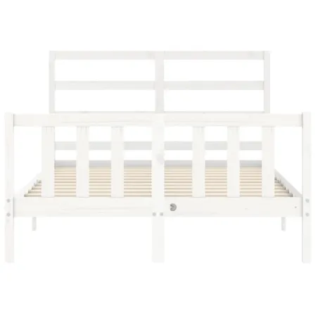 Cadre de lit sans matelas blanc 120x200 cm bois de pin massif
