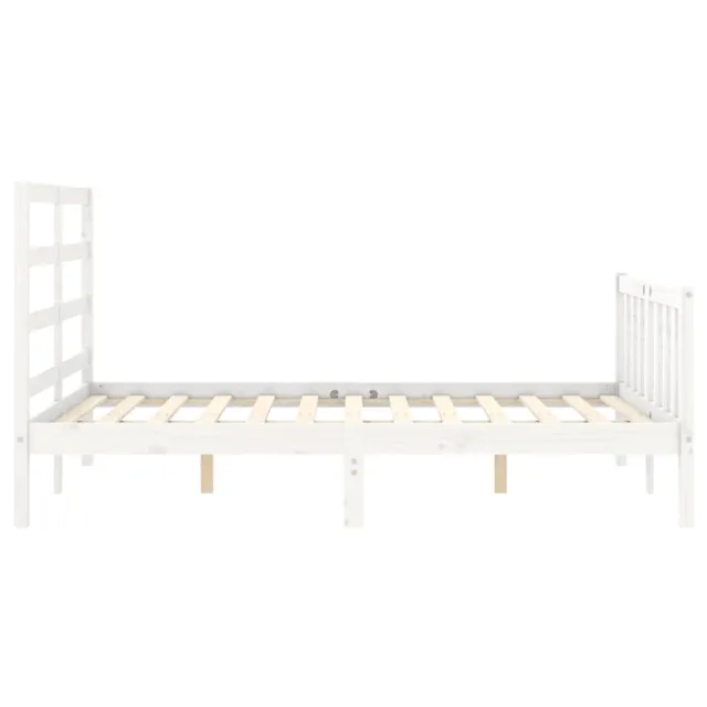 Cadre de lit sans matelas blanc 120x200 cm bois de pin massif