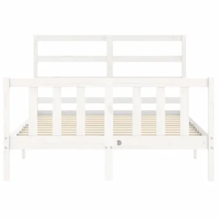 Cadre de lit sans matelas blanc 140x200 cm bois de pin massif