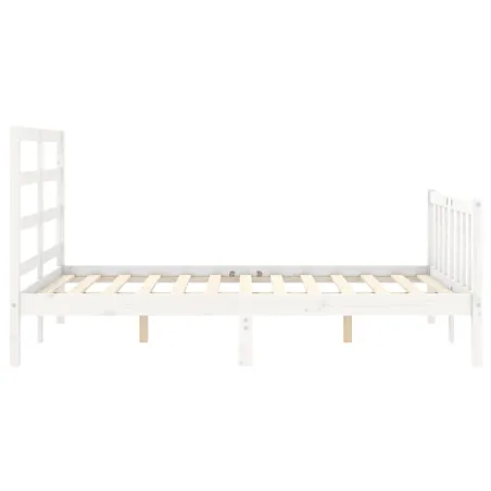 Cadre de lit sans matelas blanc 140x200 cm bois de pin massif