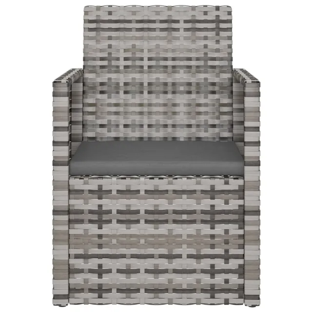 Mobilier d'extérieur 3 pcs avec coussins Résine tressée Gris