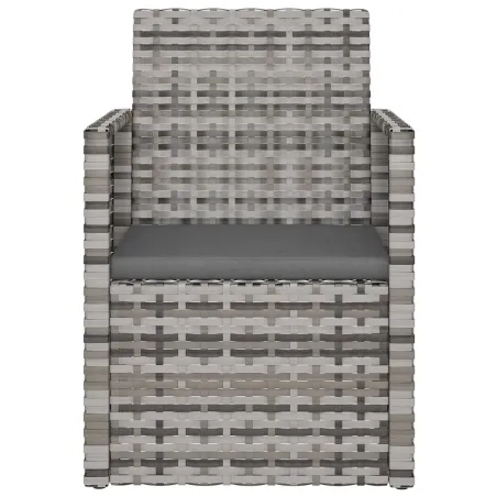 Mobilier d'extérieur 3 pcs avec coussins Résine tressée Gris