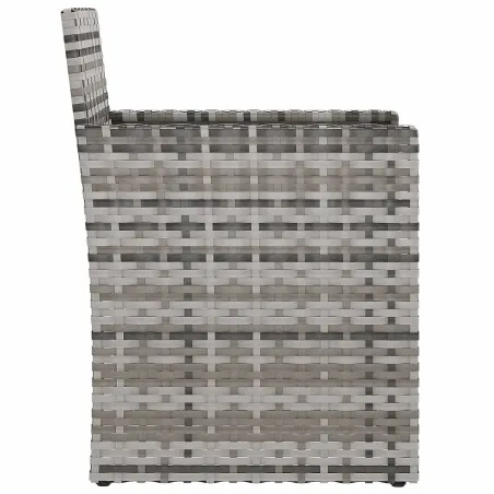 Mobilier d'extérieur 3 pcs avec coussins Résine tressée Gris
