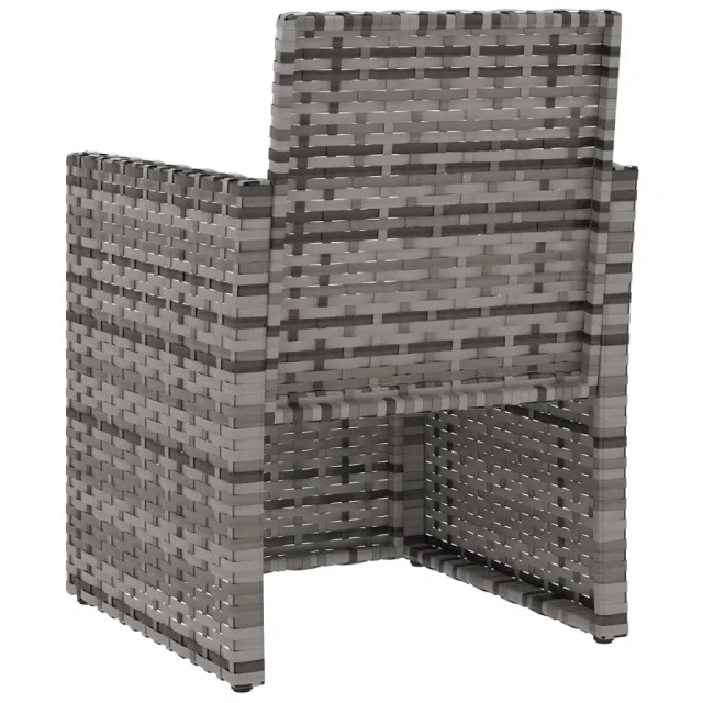 Mobilier d'extérieur 3 pcs avec coussins Résine tressée Gris