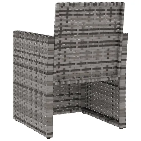 Mobilier d'extérieur 3 pcs avec coussins Résine tressée Gris