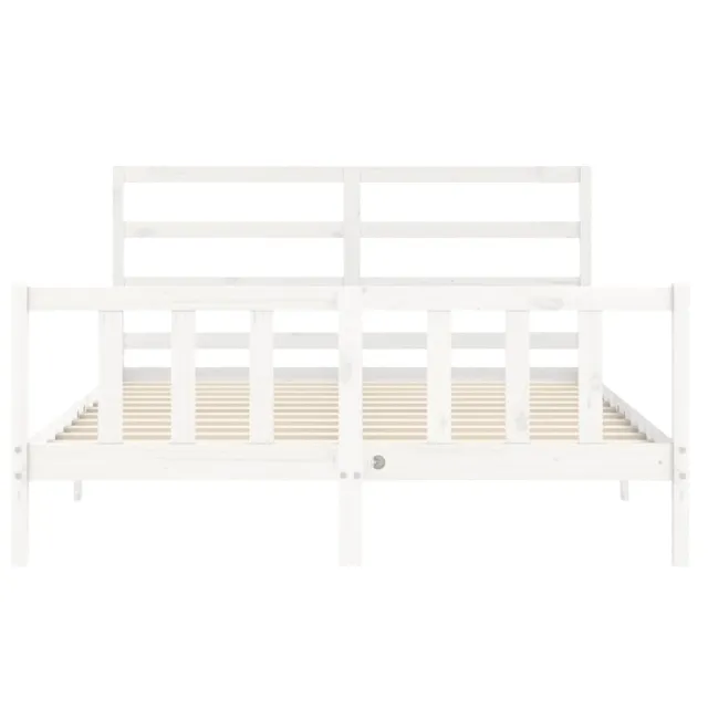 Cadre de lit sans matelas blanc 160x200 cm bois de pin massif