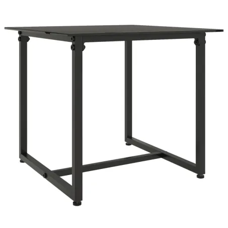 Mobilier d'extérieur 3 pcs avec coussins Résine tressée Noir